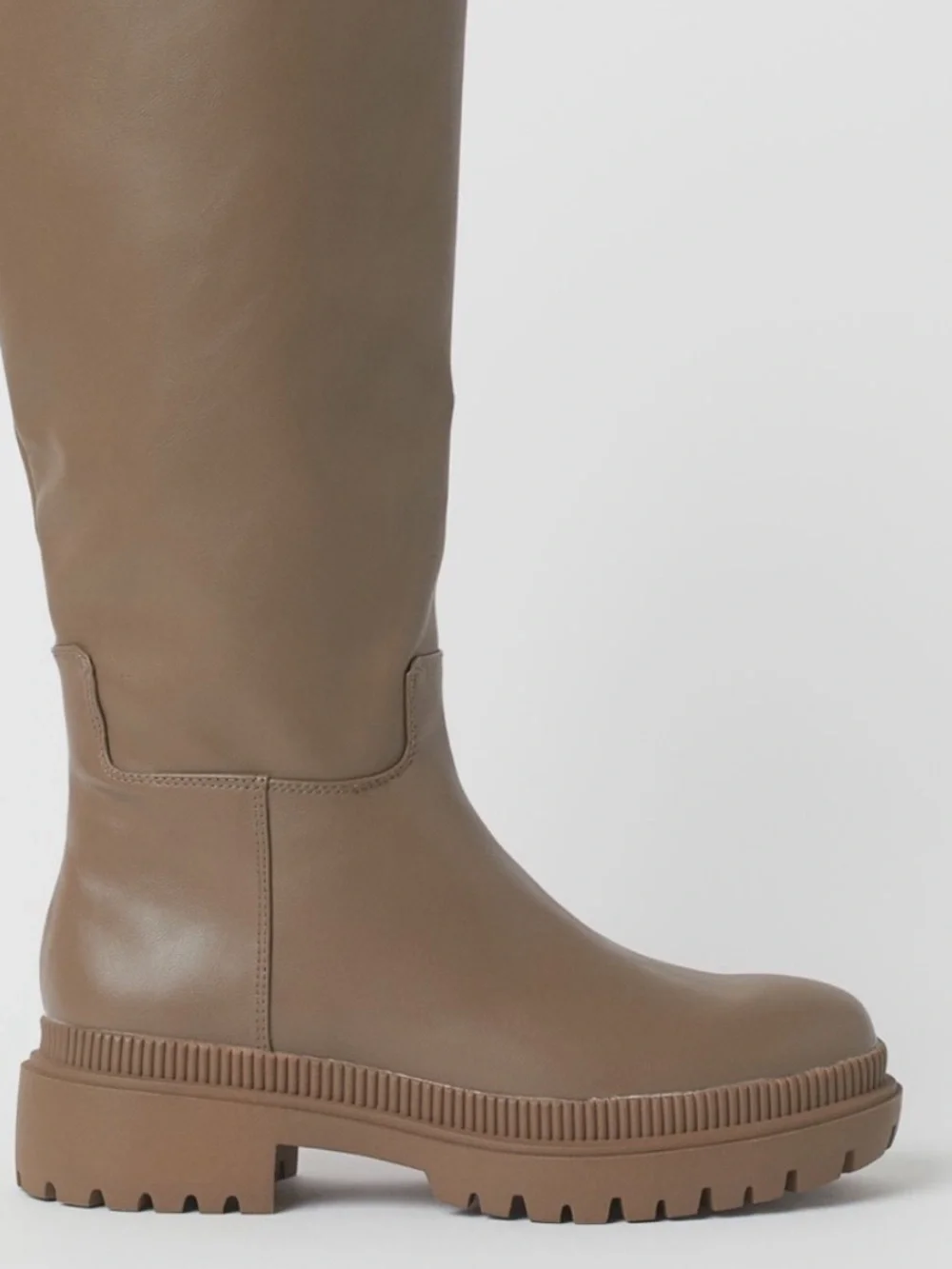 H&M Women’s Taupe Knee-High lug Boots Size 10/41 NWT